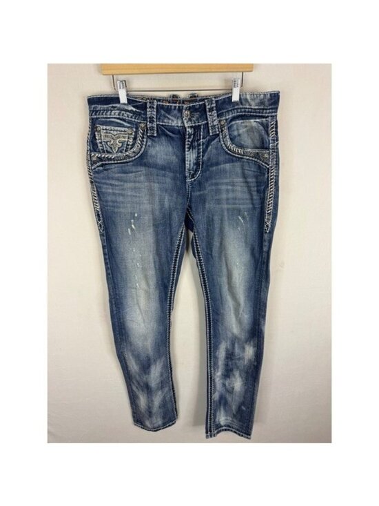 Rock Revival Other - Rock Revival Daly Alt Straight Mens Jeans Size 33X34 Blue Denim PR1568A400